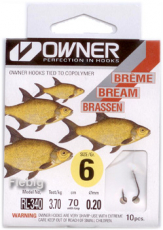 Owner Haken Brassen gebunden RL-340 Pack mit 10 Haken, Gr. 8-18