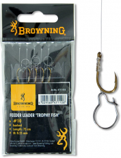 Browning Feeder Trophy Fish Vorfachhaken, Madenring, 75cm 6 Stück