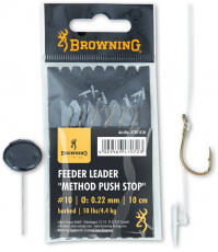 Browning Feeder Leader Method Push Stop Vorfachhaken Gr. 18, 10cm, Abverkauf