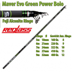 Maver Bologneserute Superlithium Evo Green Power 6m, 226 Gramm, Modell 2021