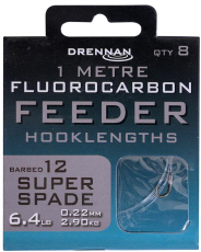 Drennan Fluorocarbon Feeder SUPER-SPADE-Haken, 1m, Neuheit 2021