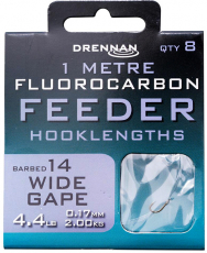 Drennan Fluorocarbon Feeder WIDE-GAPE-Haken, 1m, Neuheit 2021