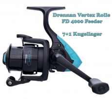 Drennan Feederrolle Vertex Reel FD 4000 mit Aluspule und 2 Ersatzspulen, 7+1 Kugellager, Neuheit 2023